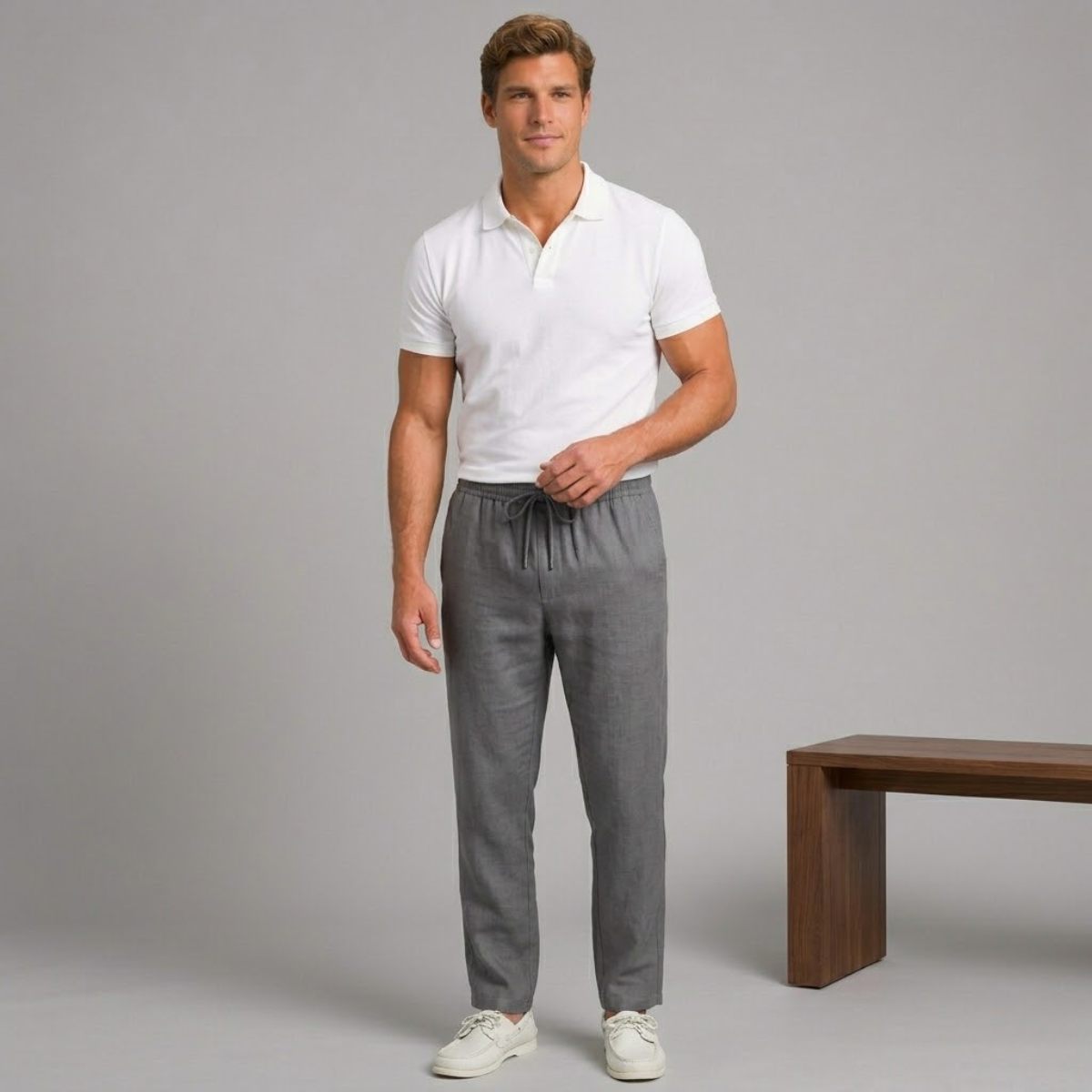 Marlow Linen Straight Leg Trousers
