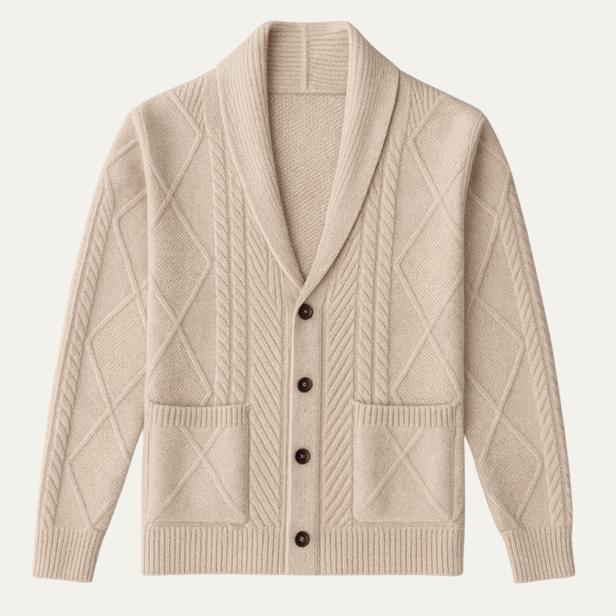 Mayfield – Zopfstrick-Cardigan mit Schalkragen