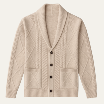 Mayfield – Zopfstrick-Cardigan mit Schalkragen