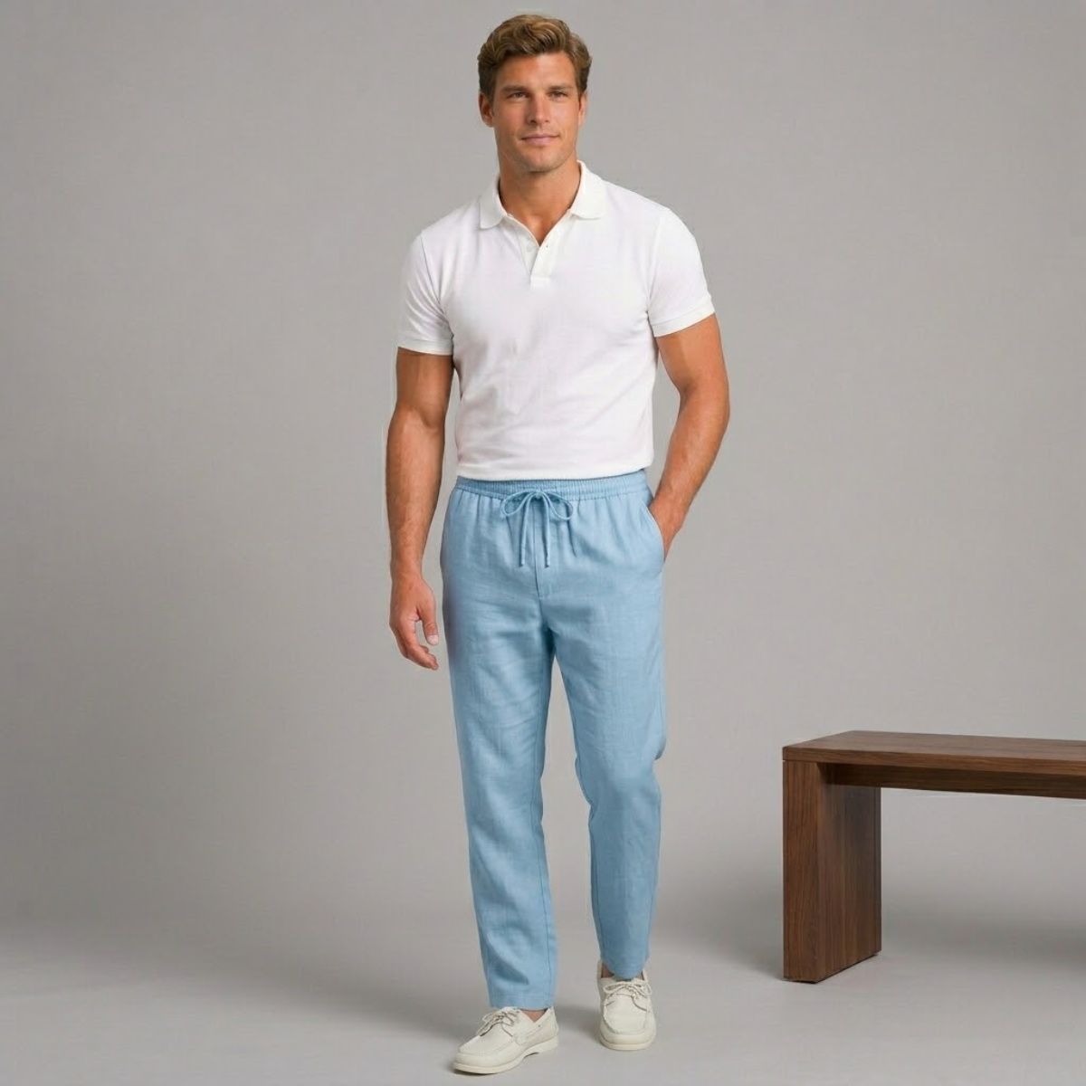 Marlow Linen Straight Leg Trousers