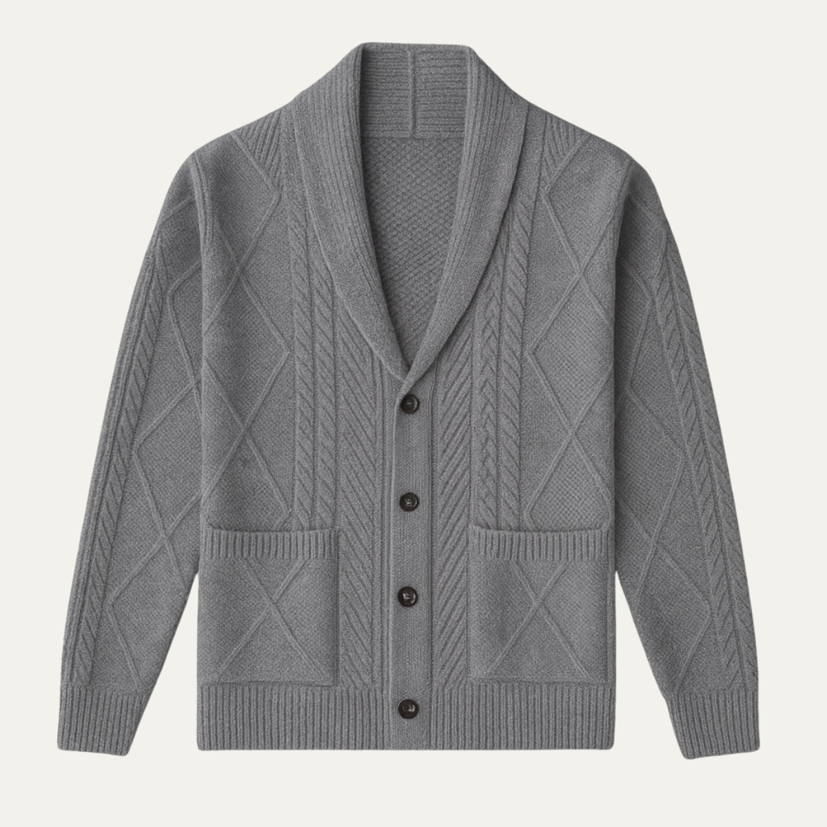 Mayfield – Zopfstrick-Cardigan mit Schalkragen