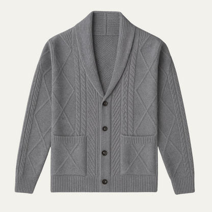 Mayfield – Zopfstrick-Cardigan mit Schalkragen
