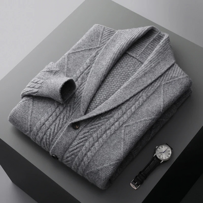 Mayfield – Zopfstrick-Cardigan mit Schalkragen