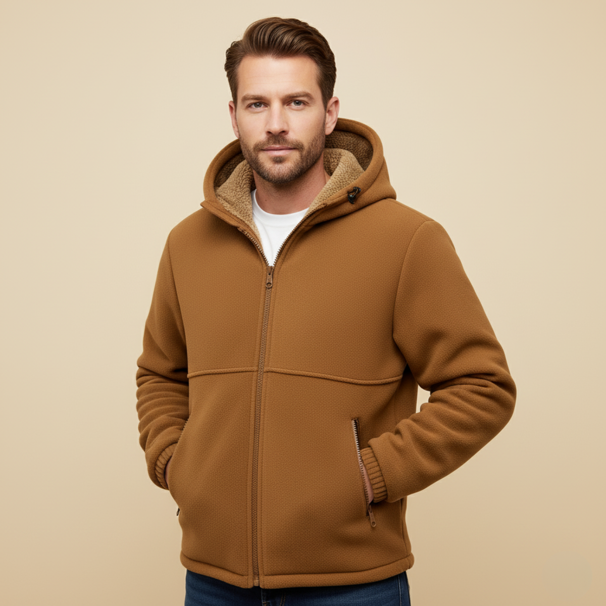 Felton – Giacca con cappuccio foderata in pile