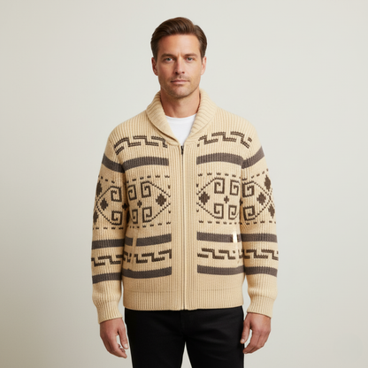 Pemberton – Gemusterter Cardigan mit Schalkragen