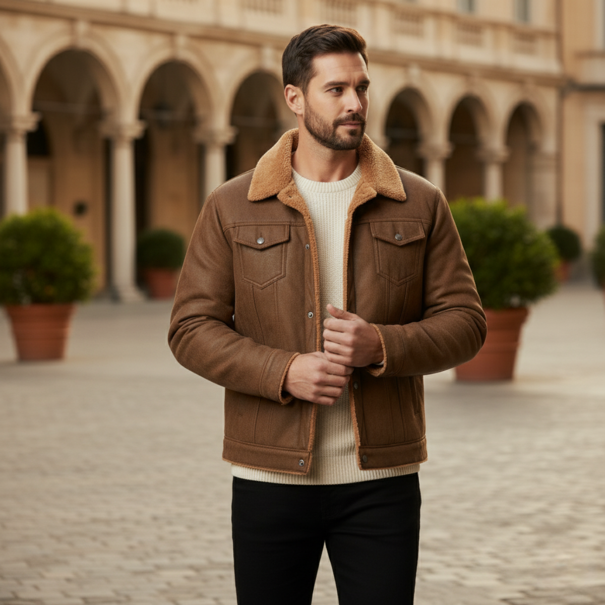 Hartley – Giacca trucker foderata sherpa