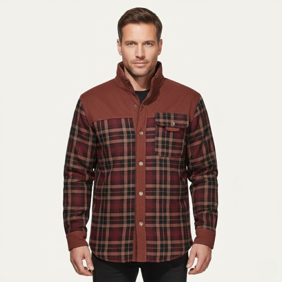 Grafton – Sovracamicia a quadri foderata sherpa