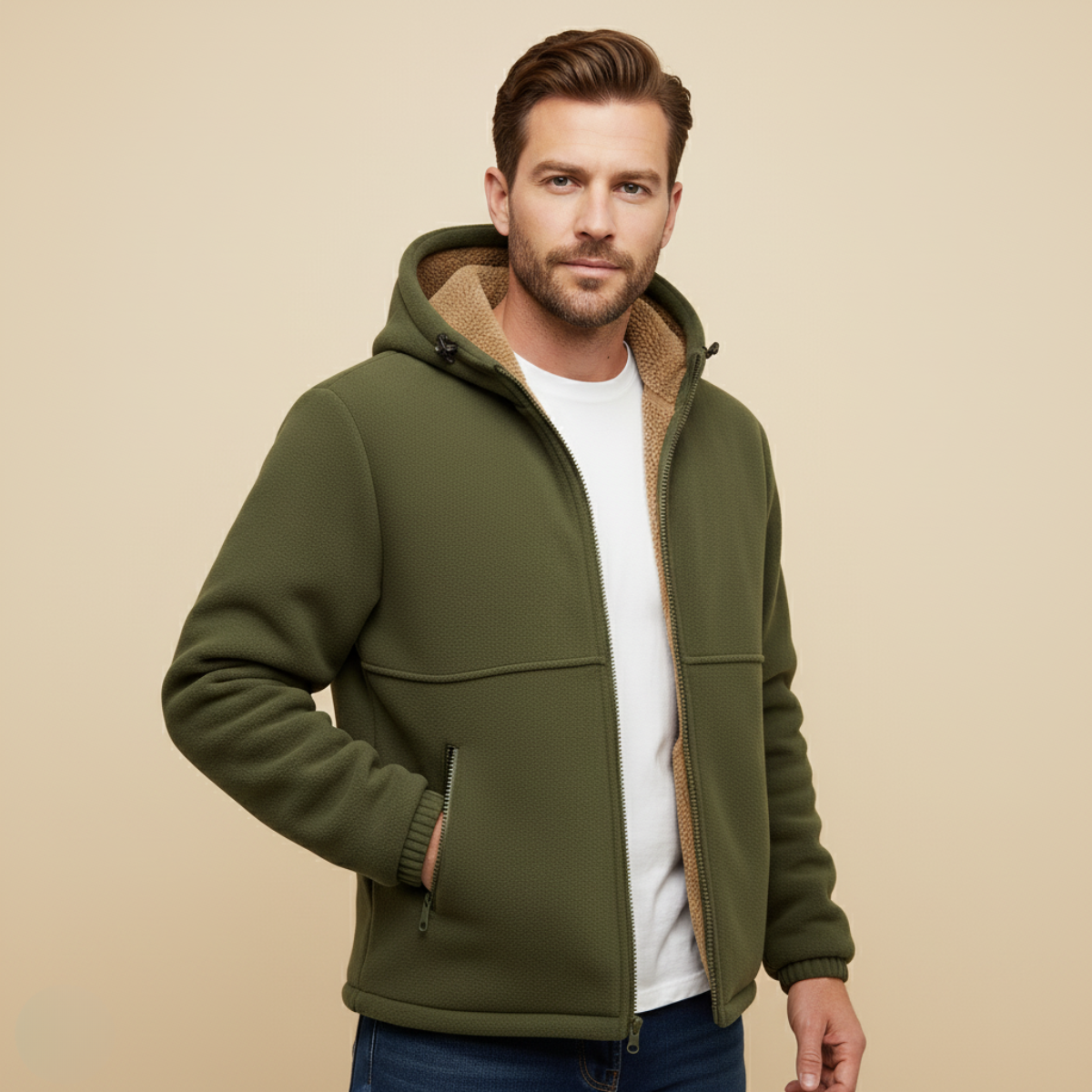 Felton – Giacca con cappuccio foderata in pile