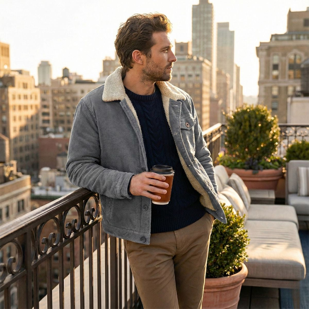 Farrow – Cordjacke mit Sherpa-Futter