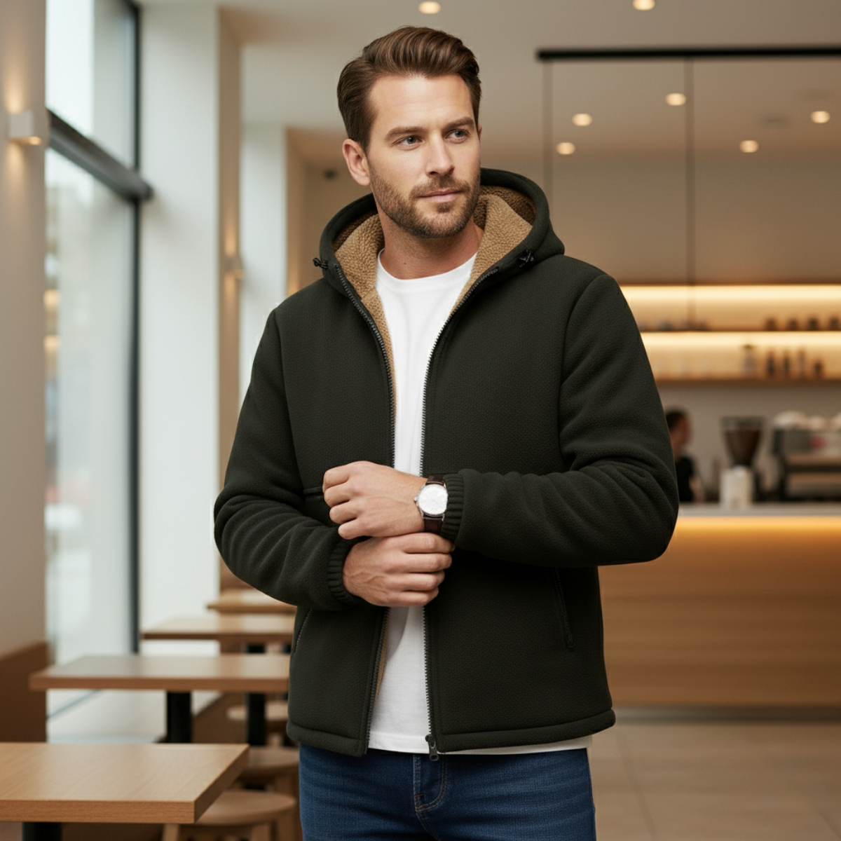 Felton – Giacca con cappuccio foderata in pile
