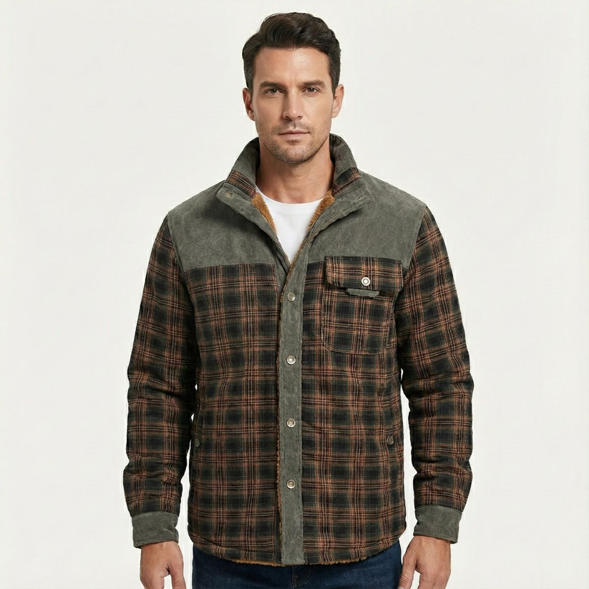 Grafton – Sovracamicia a quadri foderata sherpa