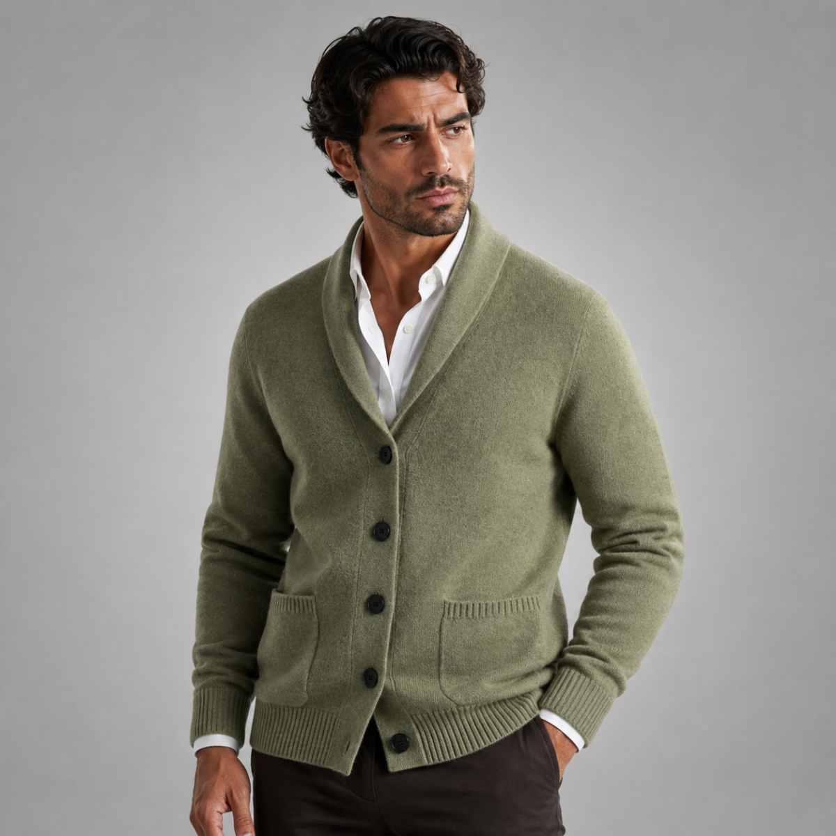Merrick – Cardigan con collo sciallato