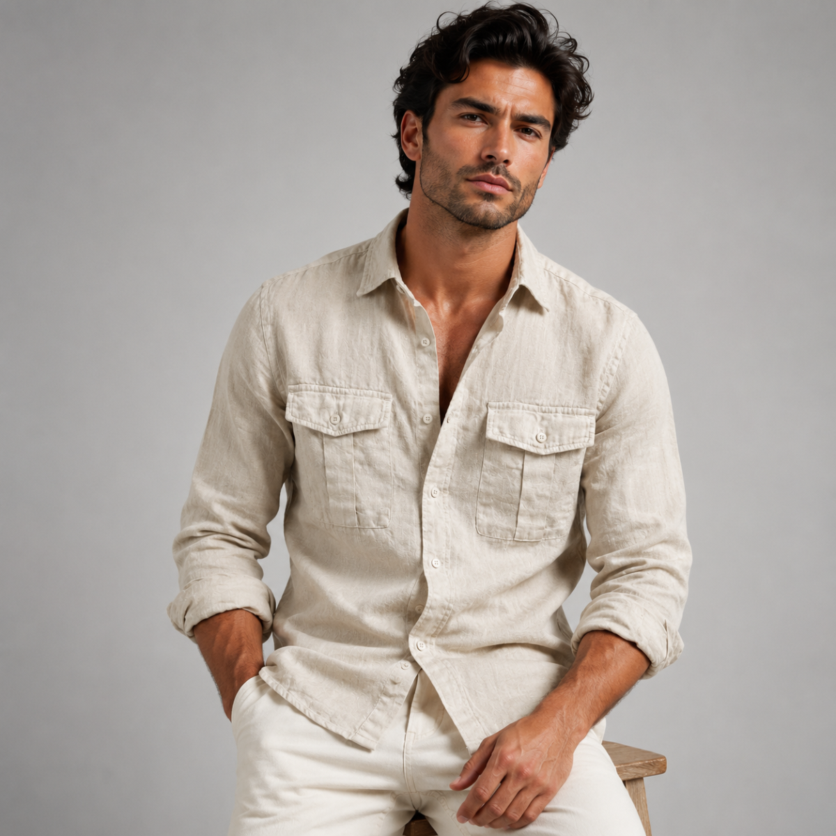 Brenmore White Linen Shirt