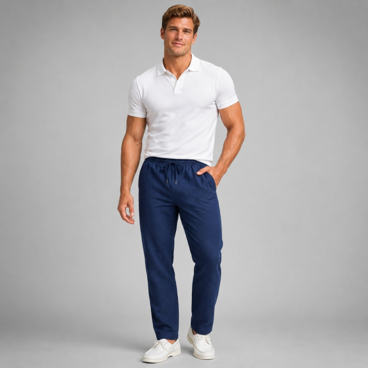 Marlow Linen Straight Leg Trousers