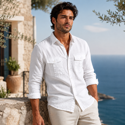 Brenmore White Linen Shirt