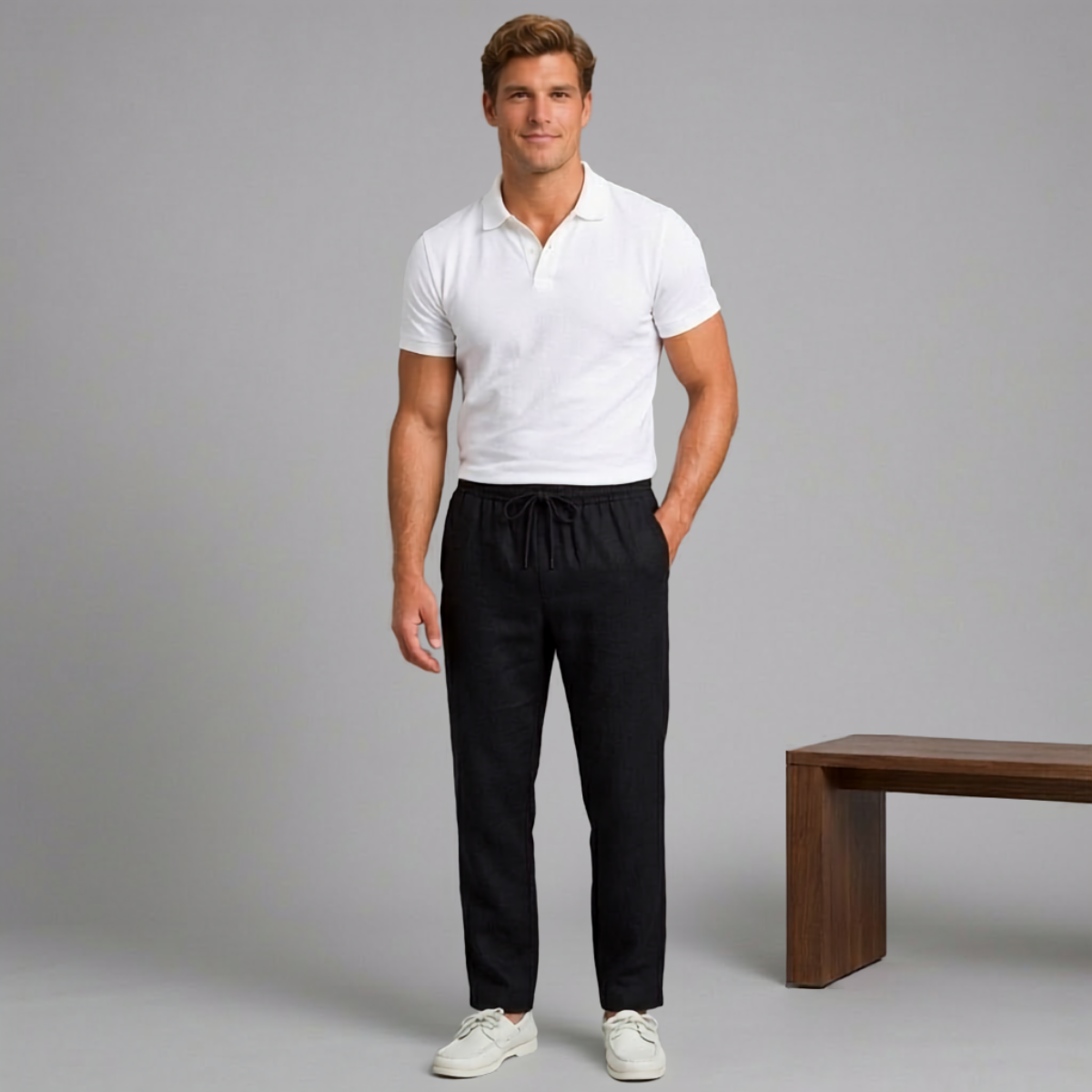 Marlow Linen Straight Leg Trousers
