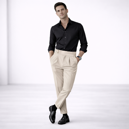 Sherwood – Pantalón de tiro alto con pinzas