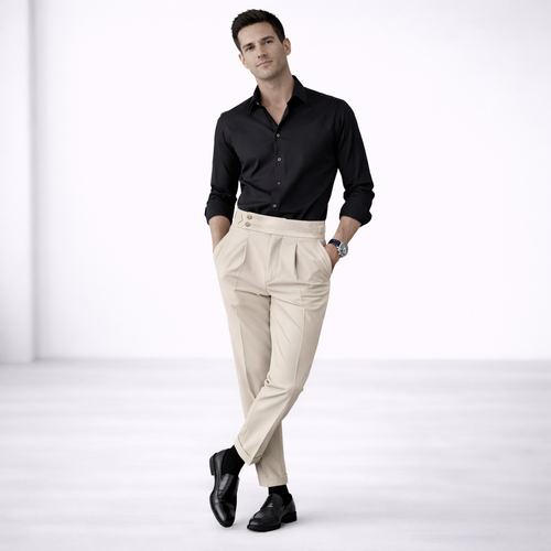 Sherwood – Pantalón de tiro alto con pinzas