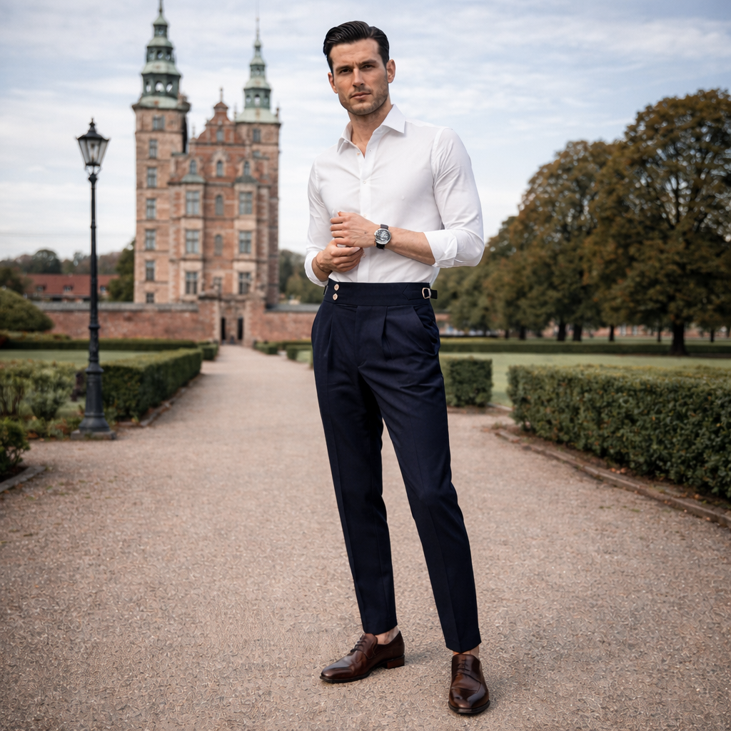 Sherwood – Pantalón de tiro alto con pinzas