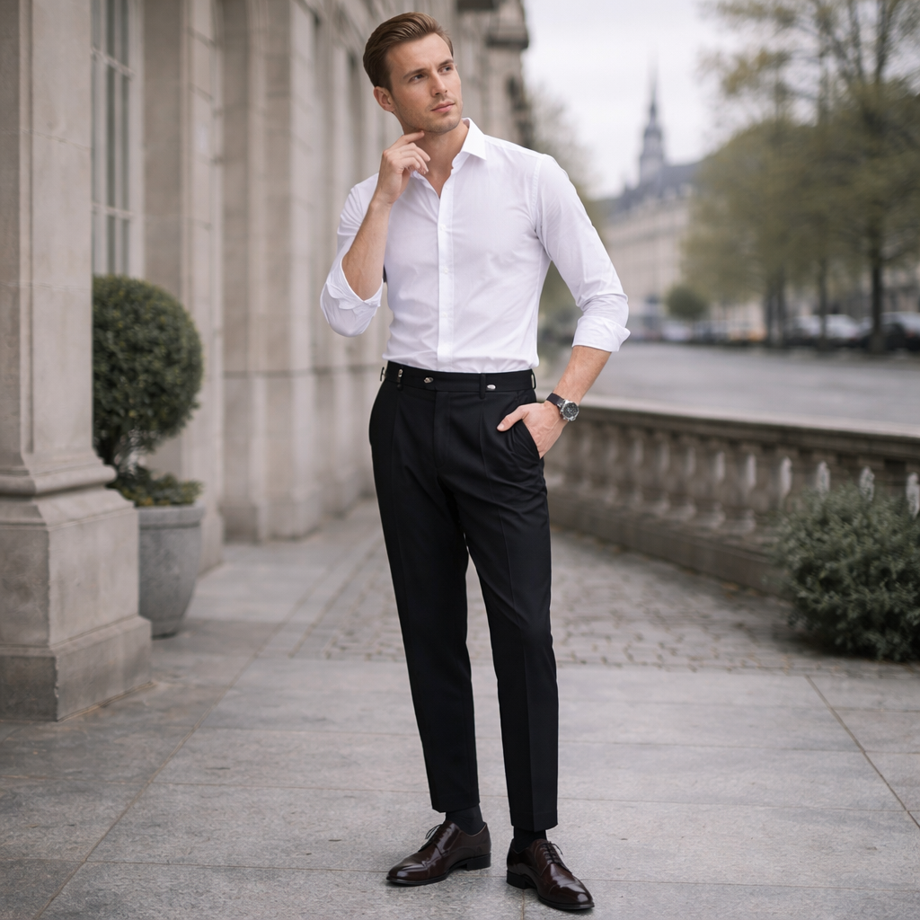 Sherwood – Pantalón de tiro alto con pinzas