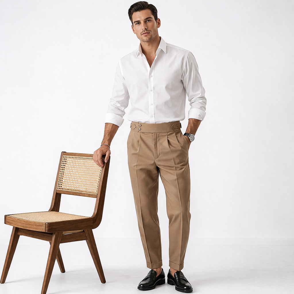 Sherwood – Pantalón de tiro alto con pinzas