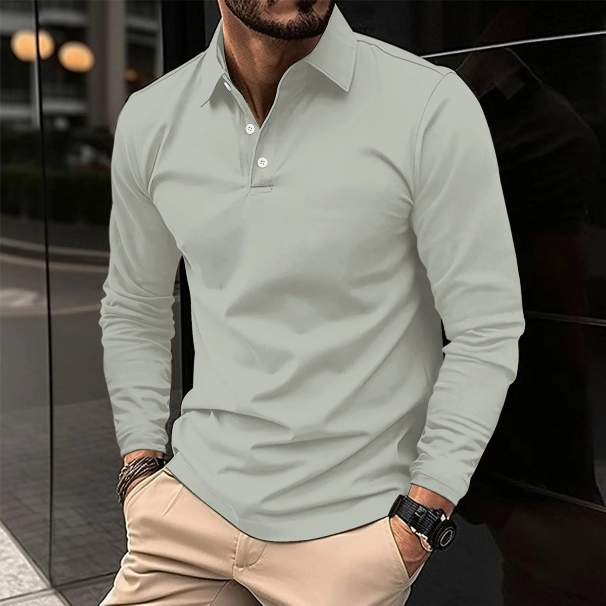 Ellery Long Sleeve Polo