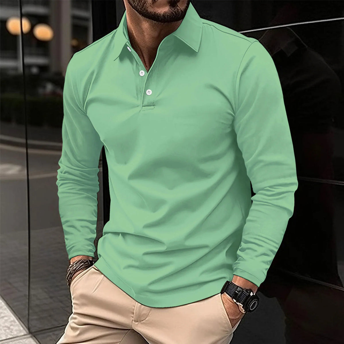 Ellery Long Sleeve Polo