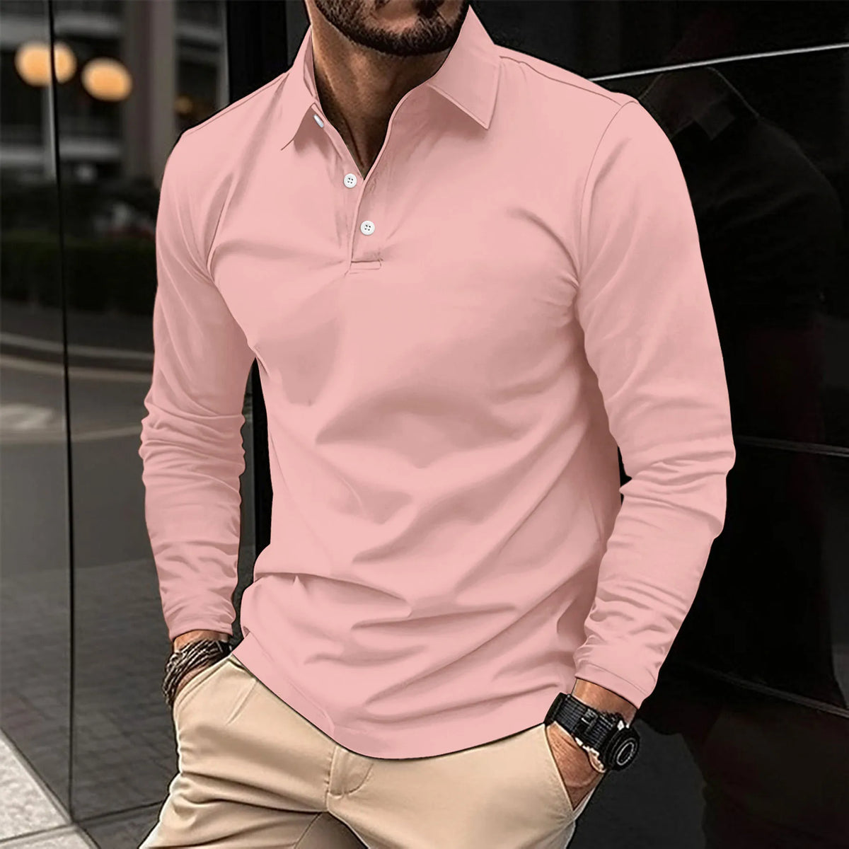 Ellery Long Sleeve Polo