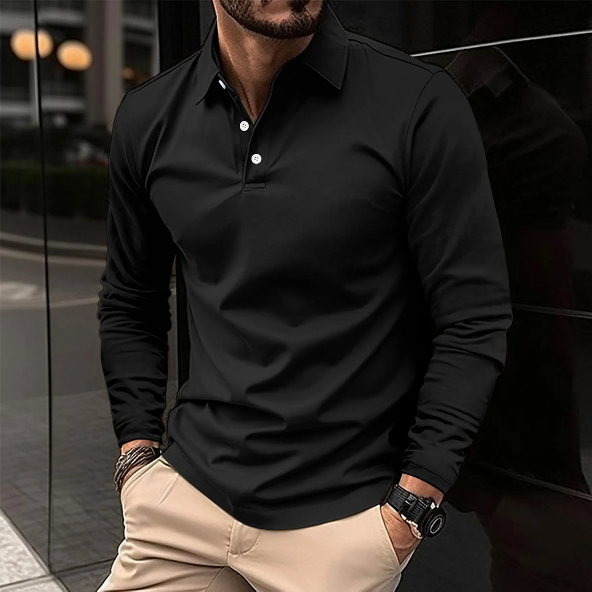 Ellery Long Sleeve Polo