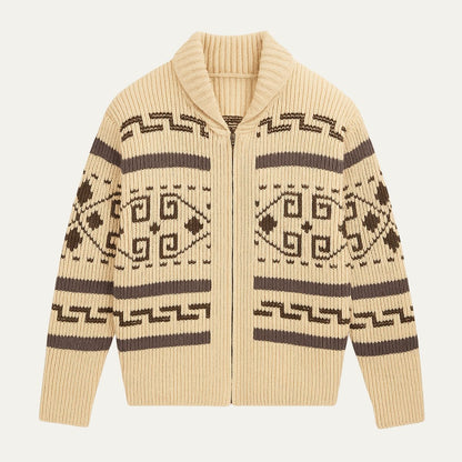 Pemberton – Gemusterter Cardigan mit Schalkragen