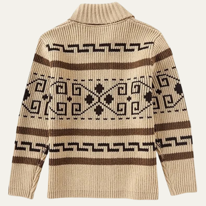 Pemberton – Gemusterter Cardigan mit Schalkragen
