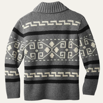 Pemberton – Gemusterter Cardigan mit Schalkragen