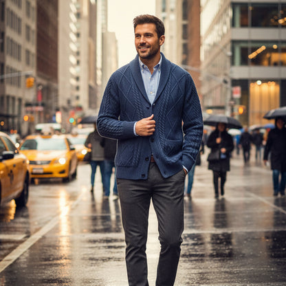 Mayfield – Zopfstrick-Cardigan mit Schalkragen