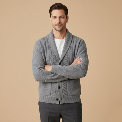 Mayfield – Zopfstrick-Cardigan mit Schalkragen