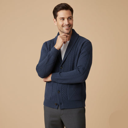 Mayfield – Zopfstrick-Cardigan mit Schalkragen