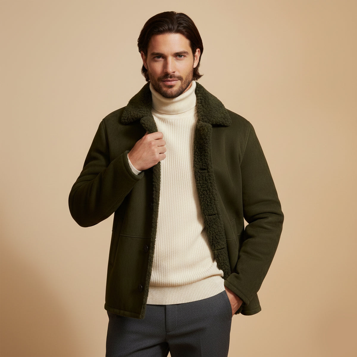 Clifford – Mantel mit Sherpa-Kragen